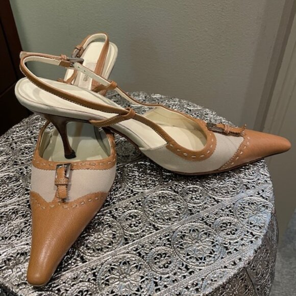Prada Slingback Kitten Heel Pointed Toe 36.5 EU